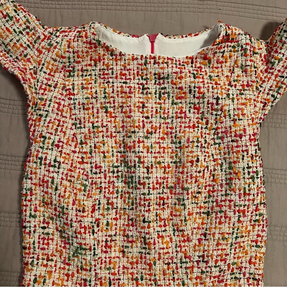 Never A Wallflower Multicolor Tweed Dress with Ruffle Hem - Picture 4 of 7